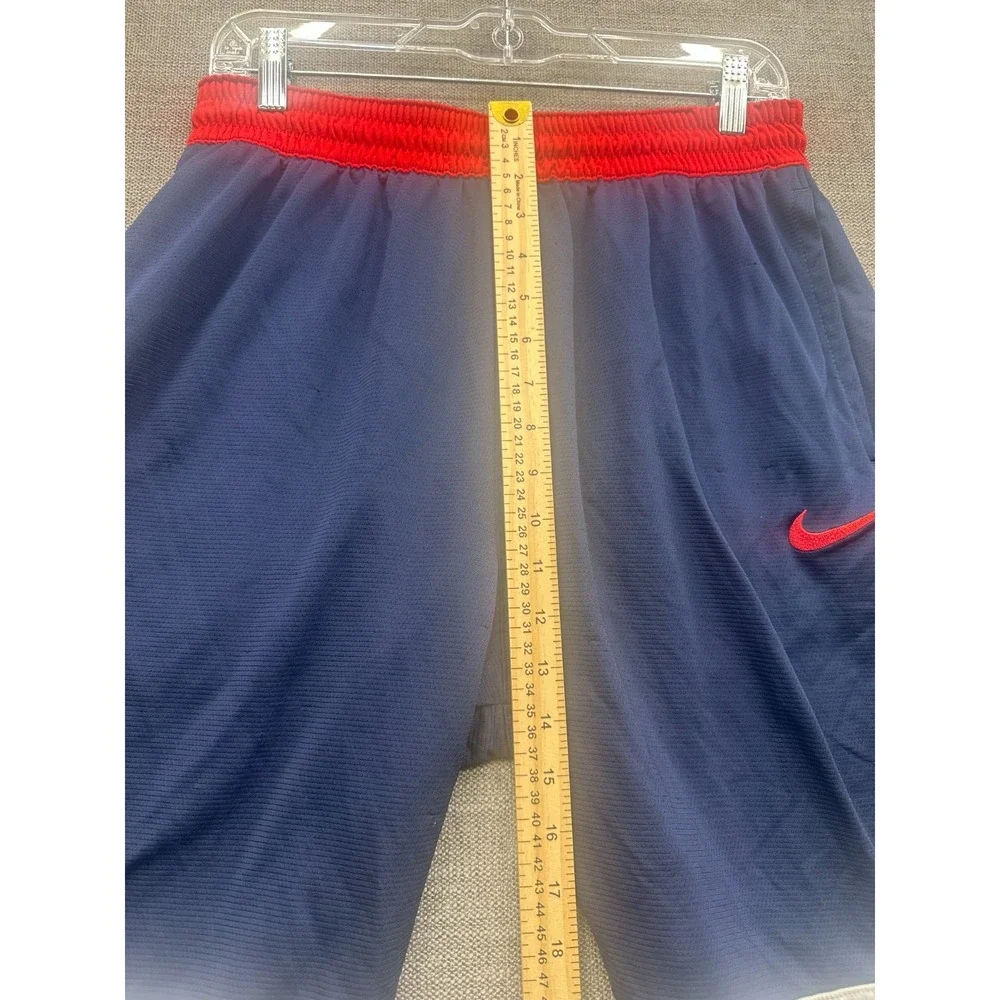 Nike Dri Fit Shorts Mens Large Blue Training Activewear Ankle Slit Swoosh Logo